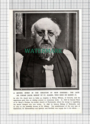 C3416) Dr Edgar Jacob Bishop Of St Albans Obituary - 1920 Clip