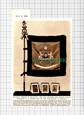 C5552) RAF Standard Gift From Brussels - 1945 Cutting