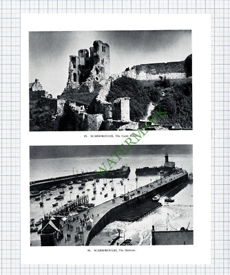 9303) York Minster / Scarborough  - 1958 Book Print