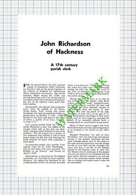 John Richardson Hackness Parish Clerk  - 1976 Small Article