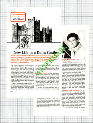 Bolton Castle Wensleydale Harry Orde-Powlett - 1988 Small Article