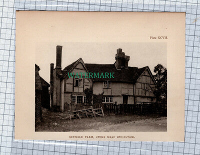 C4554) Slyfield Farm Stoke Guildford Surrey - 1908 Clip