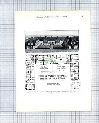 8823) ERSKINE HILL Hamsptead London Cottages Tenants Ltd - 1909 Book Print