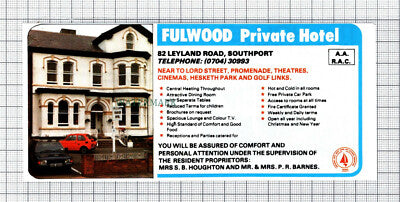 C7644) Fulwood Hotel Southport Barnes Houghton / The Hollies - 1986 Advert