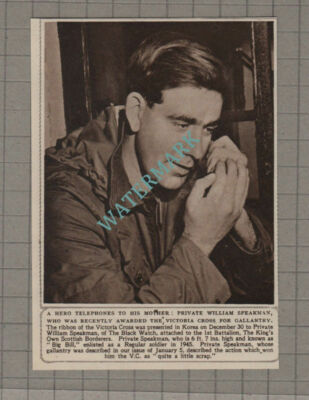 C3106) Private William Speakman Black Watch VC Phones Mother - 1952 Clip