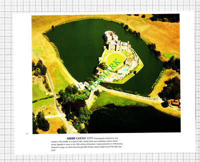 Leeds Castle Kent Aerial View - c.1990s Cutting / Print