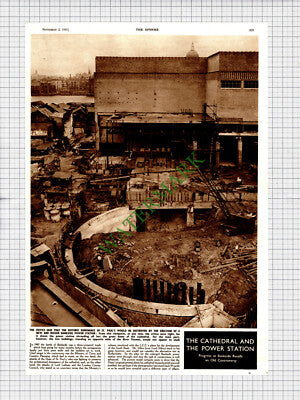 St Paul's Cathedral Bankside Power Station  -1950 Cutting