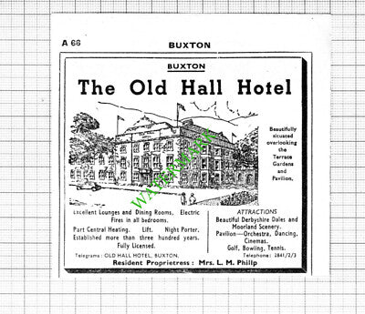 The Old Hall Hotel Buxton / Royal Hotel Bristol Small Advert - 1964 Cutting