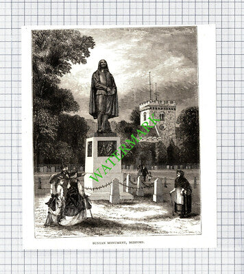 Bunyan Monument Bedford - c.1895 Cutting