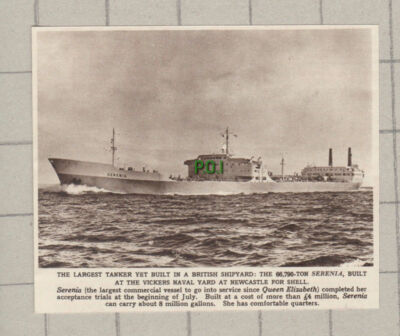 C3997) Vickers Naval Yard Tanker SERENIA Shell Newcastle - 1961 Clip