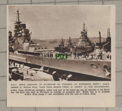 C1320) HMS HOWE At Plymouth For Refit HMS KING GEORGE V - 1948 Clip