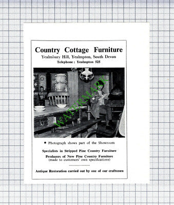 Country Cottage Furniture Yealmpton Advert  -1968 Small Cutting