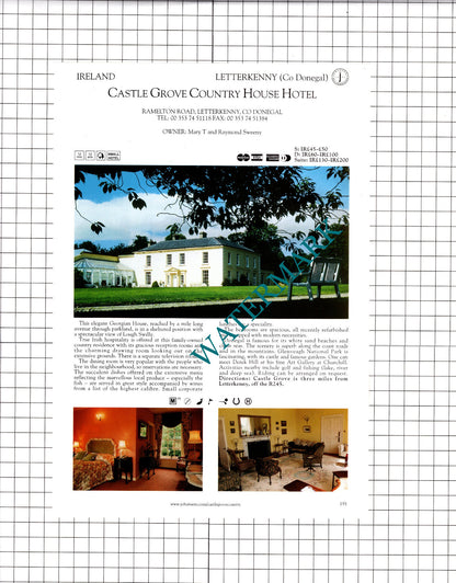 Coopershill House Riverstown Sligo Ireland  Castle Grove Letterkenny 2001 Advert