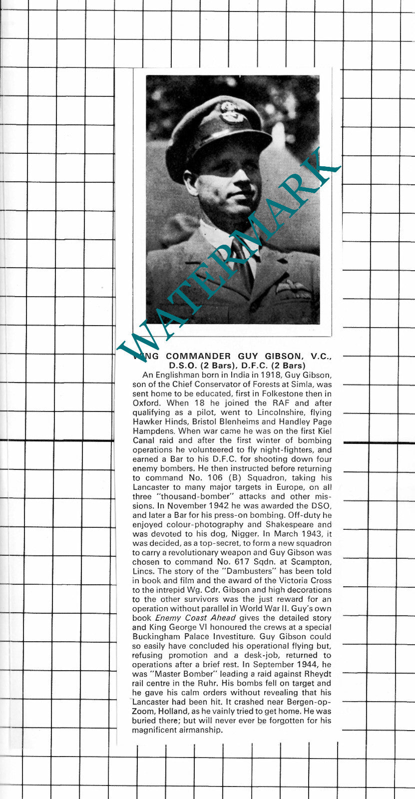 Wing Cmd Guy Gibson  -  1975 Clipping