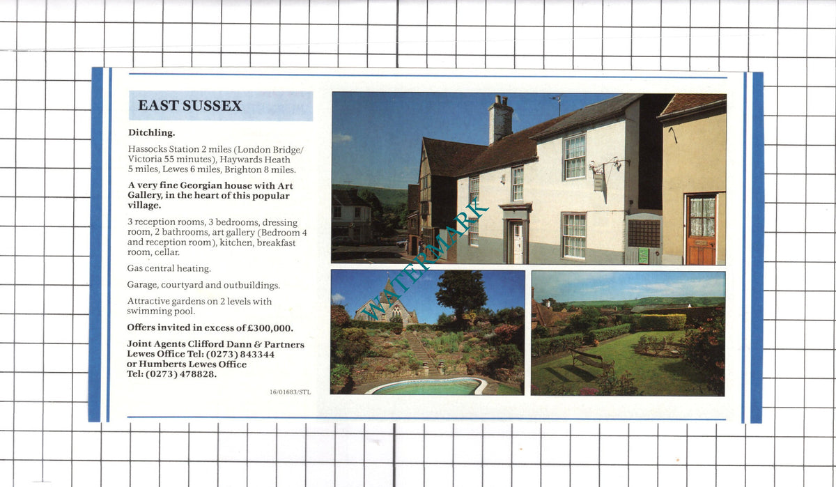 Burnett Avon / Ditchling East Sussex - 1991 House Sale Advert
