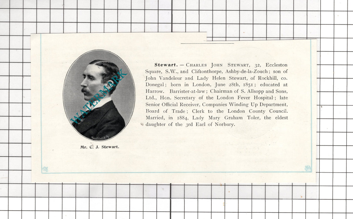 Alexander Ure Charles John Stewart Cliftonthorpe Ashby-de-la-Zouch  1910 Cutting