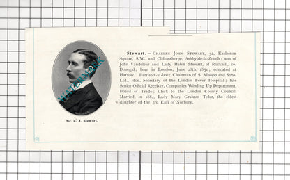 Alexander Ure Charles John Stewart Cliftonthorpe Ashby-de-la-Zouch  1910 Cutting