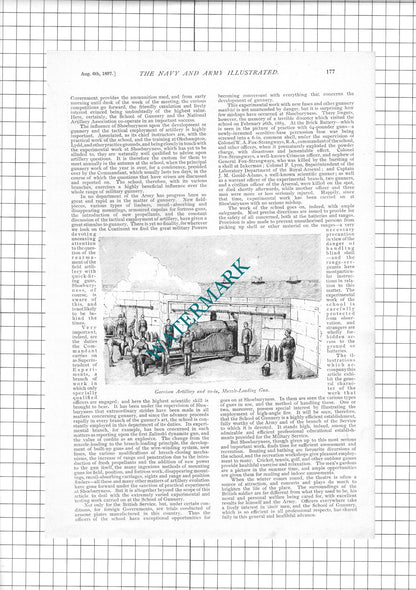 The School Of GUNNERY Shoeburyness Essex - 1897 Article