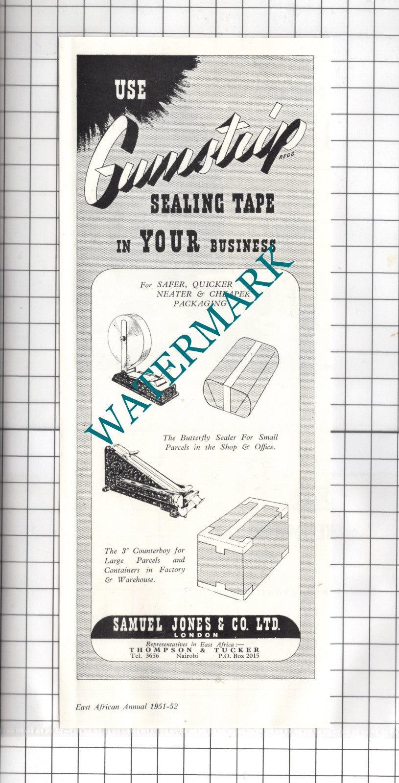 Samuel Jones & Co Ltd London Nairobi Kenya    - 1951 Advert