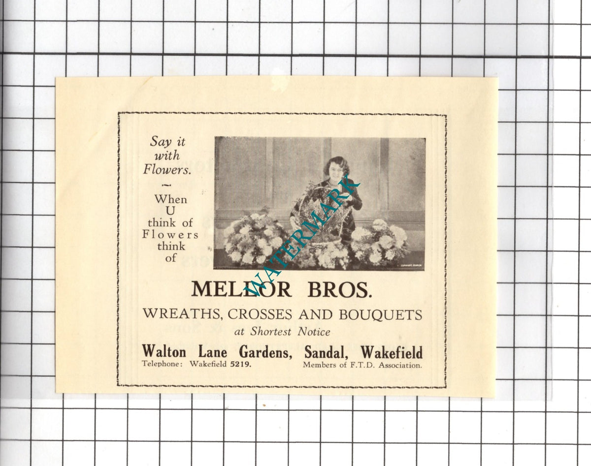 Mellor Bros Sandal Wakefield Yorkshire / Arthur Ives & Sons - 1939 Small Advert