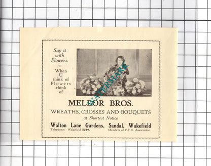 Mellor Bros Sandal Wakefield Yorkshire / Arthur Ives & Sons - 1939 Small Advert