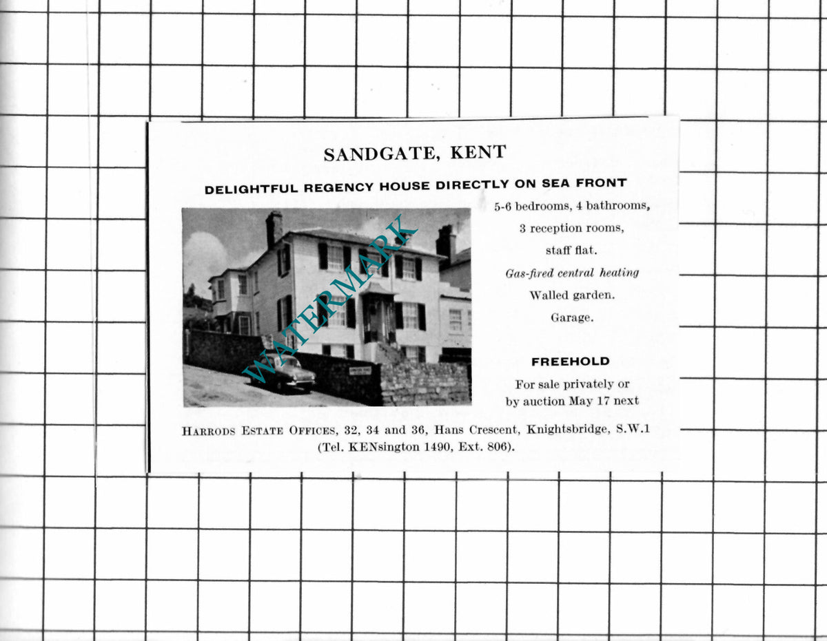 Sandgate Kent SMALL House Sale Advert - 1967 Clipping