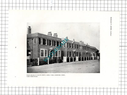 Heath Drive Gidea Park Romford Essex Ronald P Jones   - 1911 Cutting / Print