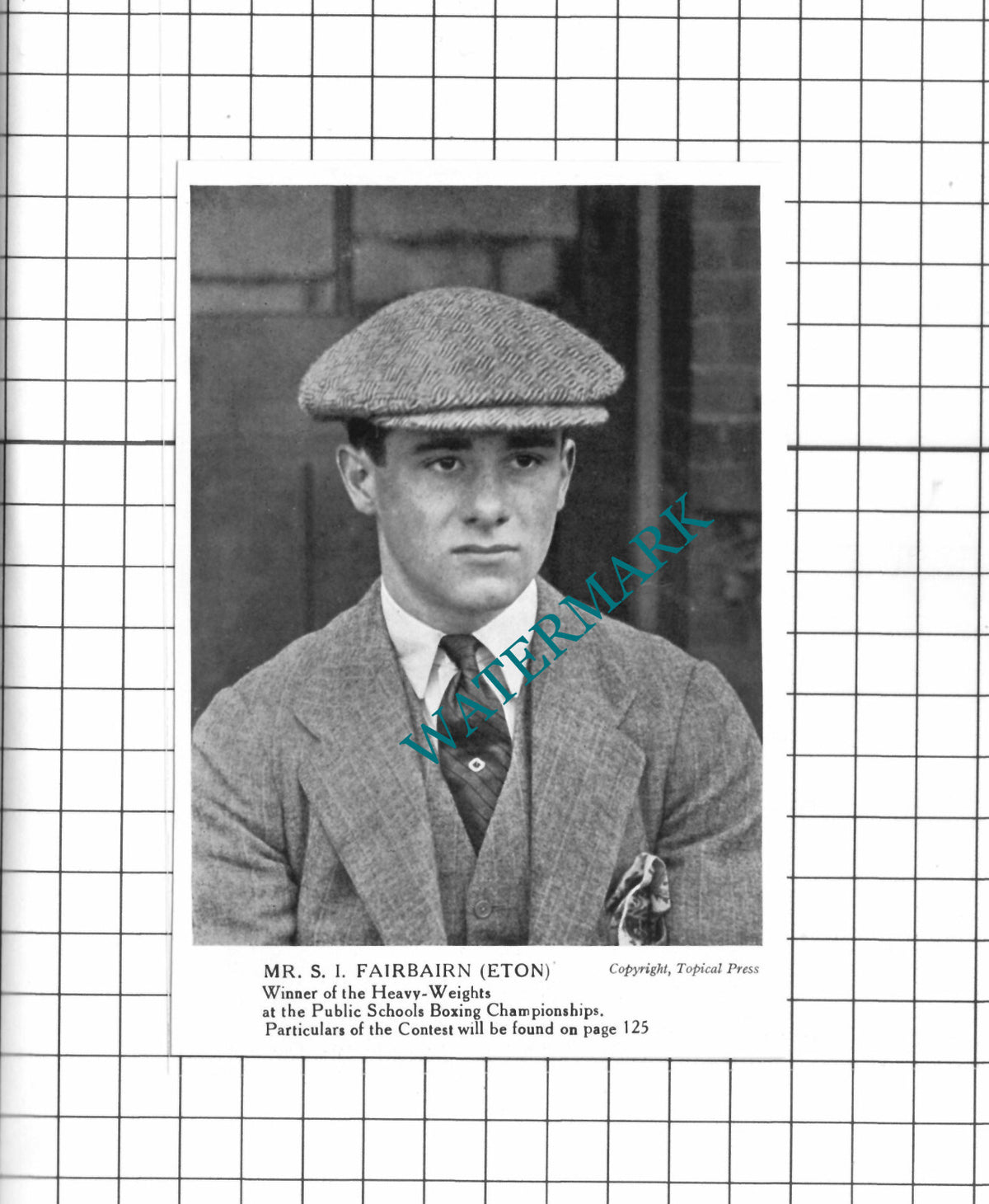 Mr S I Fairbairn Eton School - 1914 Small Clipping/ Print