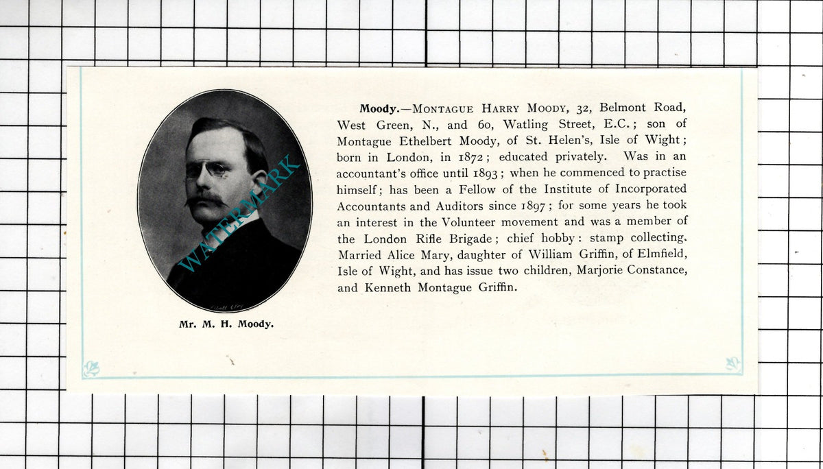 Charles Herbert Midgley Aberdeen / Montague Harry Moody London - c.1905 Clipping