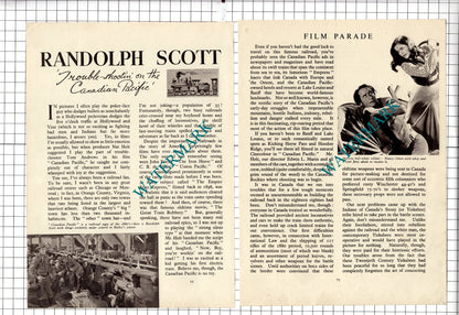 Randolph Scott Actor - c.1948 Article