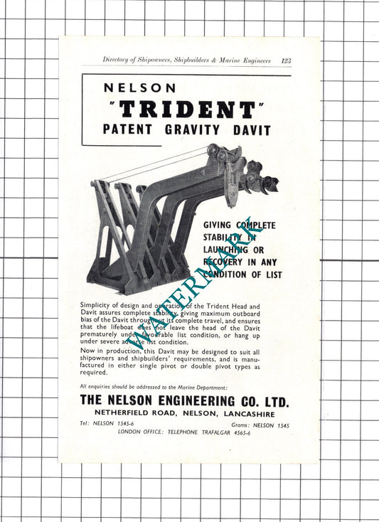 Sperry Gyroscope Co  Brentford ESSEQUIBO / Nelson Engineering Co ADVERT - c.1957