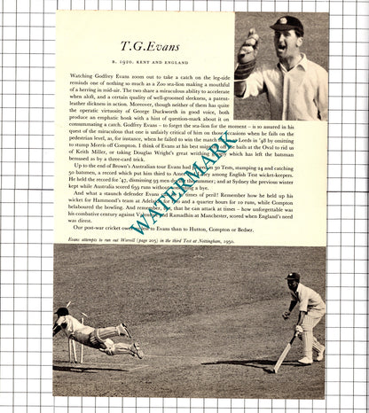 Godfrey Evans Cricketer /  Reggie Simpson Cricket - 1952 Book Print