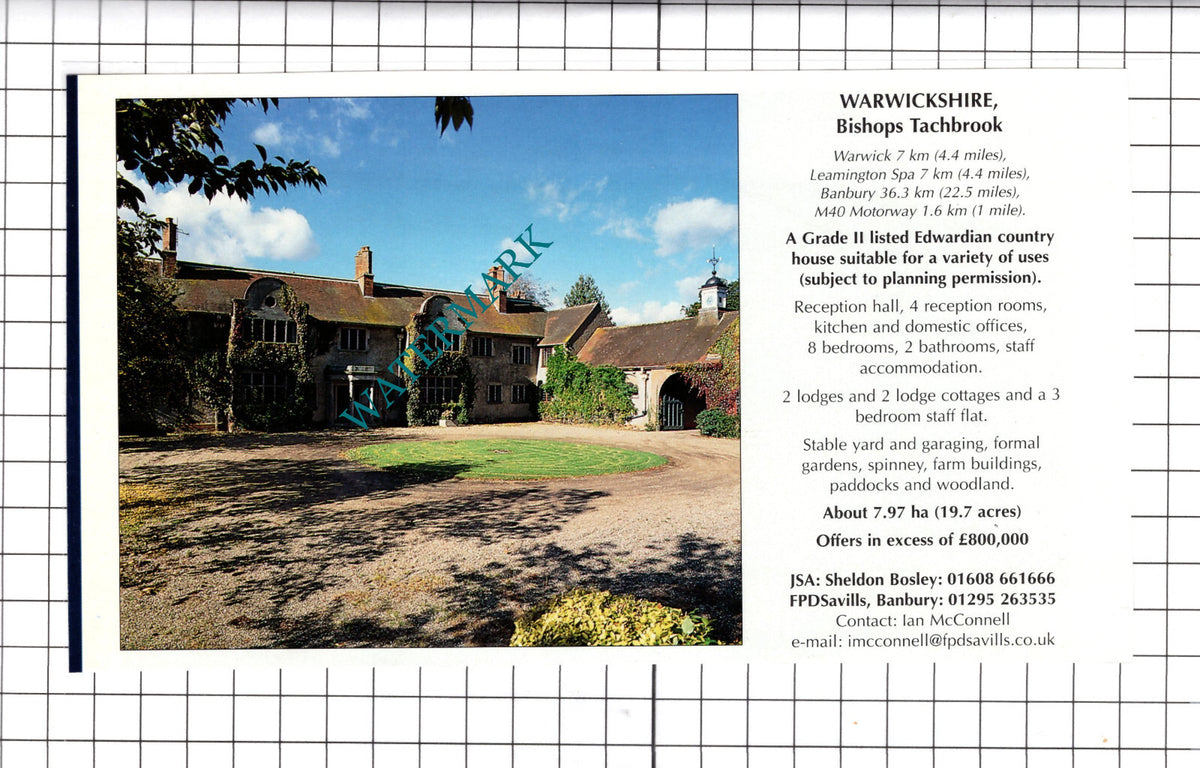 Bishops Tachbrook Warwickshire House Sale Advert - 1998 Clipping