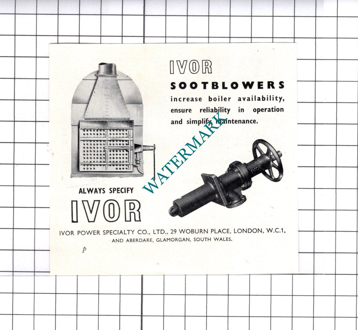 Yarrow & Co Ltd Scotstoun  HM Tug Director / Ivor Power  -   c.1957 Small Advert