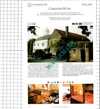 Chequers Hotel Pulborough Sussex / Beaufort Hotel Southsea    - 2001 Advert