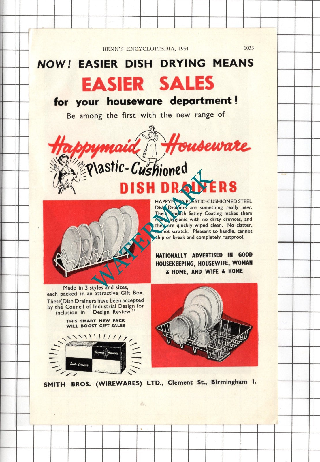Japa Paper Products Ltd Churwell / Smith Bros Wirewares Birmingham - 1954 Advert