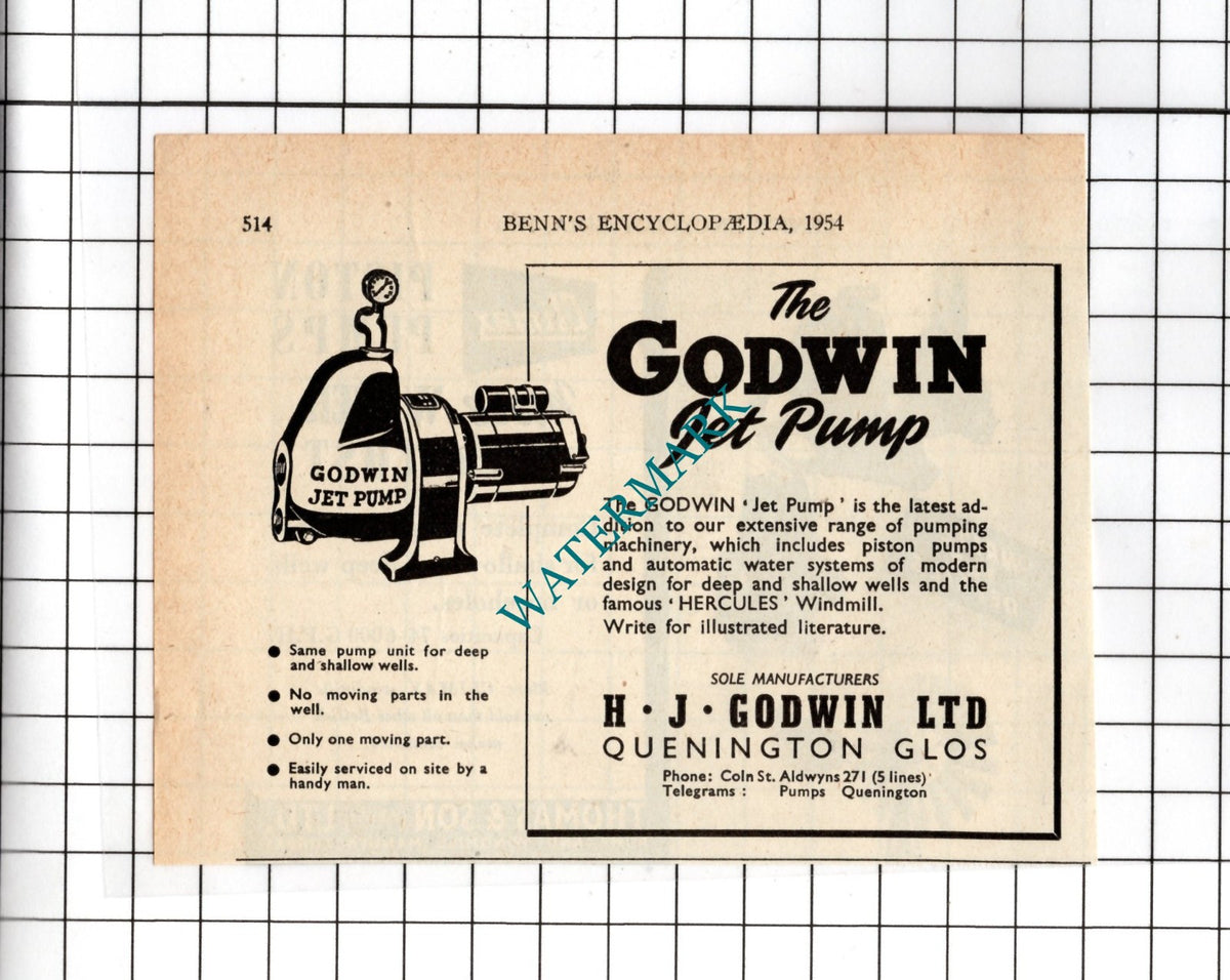 H J Godwin Ltd Quenington Gloucester   - 1954 Small Advert