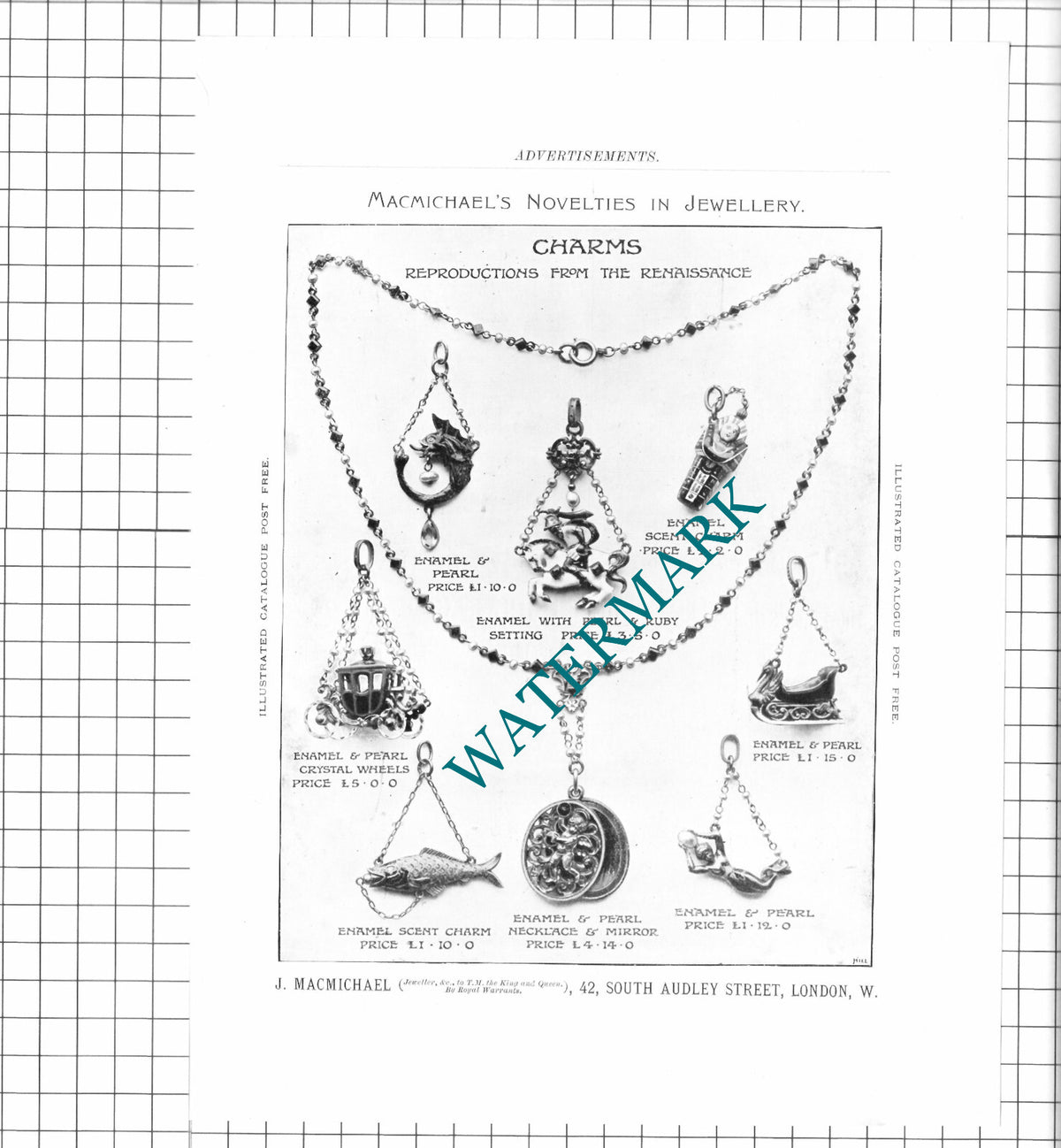 J Macmichael Jeweller South Audley Street London Advert - 1905 Clipping/ Print
