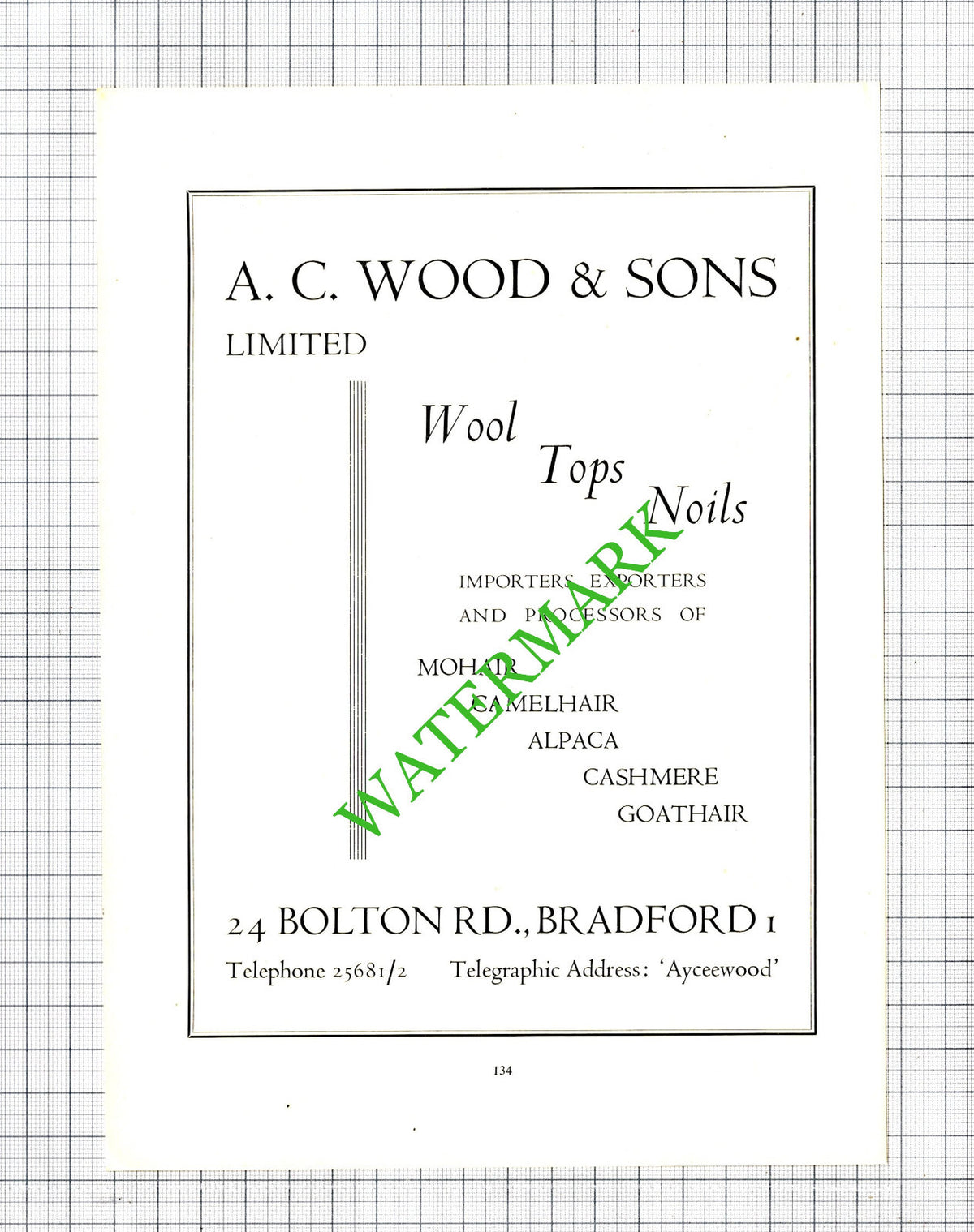 A C Wood & Sons Bradford Yorkshire  Advert  - 1957 Cutting