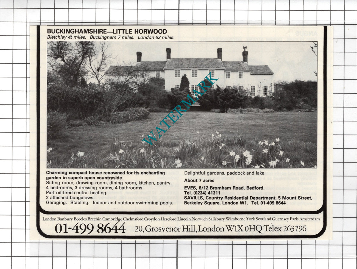 Little Horwood Buckinghamshire House Sale Advert - 1981 Cutting