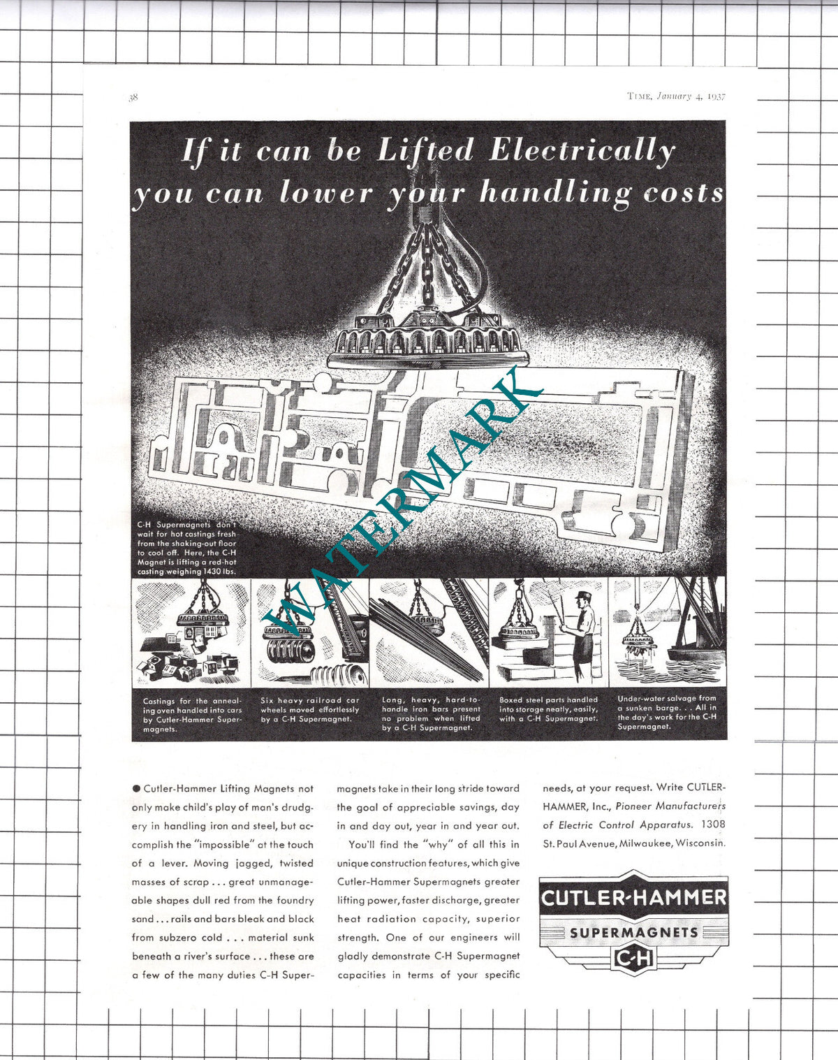Cutler-Hammer Inc Milwaukee / Autocar Trucks Ardmore Advert - 1937 Clipping