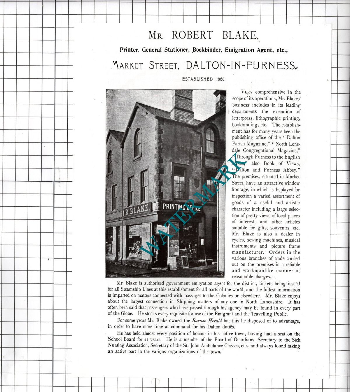 Robert Black Printer Dalton-in-Furness T C Hoskins H B Armistead  -  Cutting