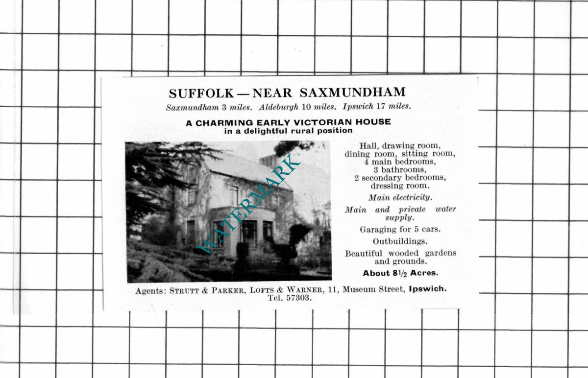 Saxmundham Suffolk SMALL House Sale Advert - 1967 Clipping