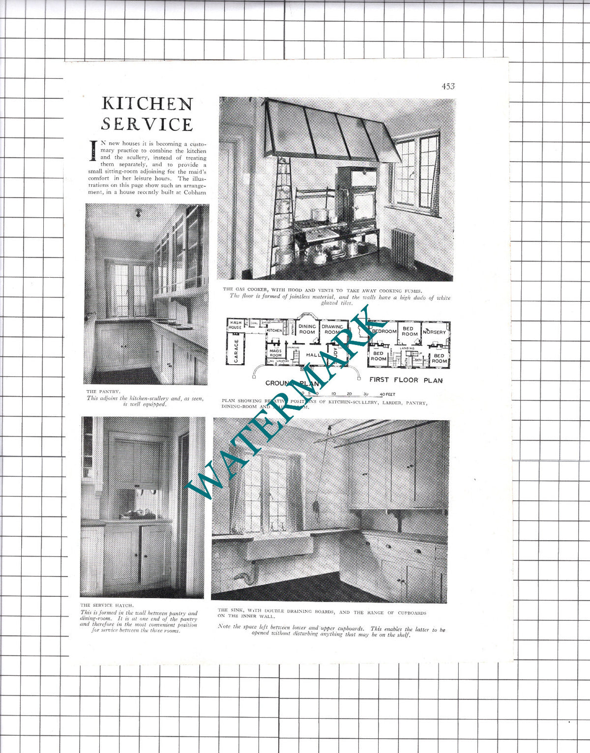 Cobham Surrey Kitchen Messrs Lanchester Lucas and Lodge - 1925 Article