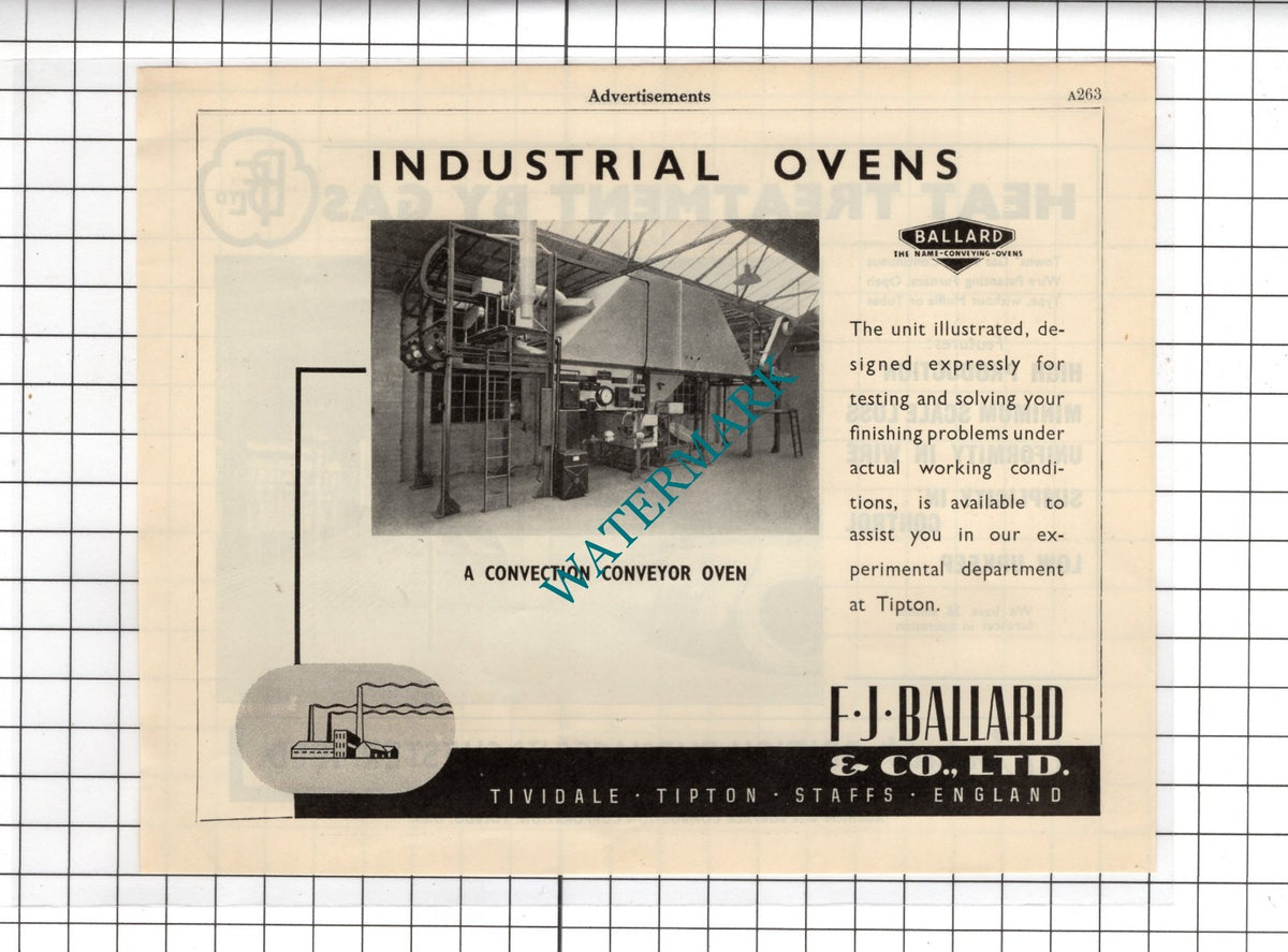 British Furnaces Ltd Chesterfield / F J Ballard & Co Ltd Tipton - 1951 Advert