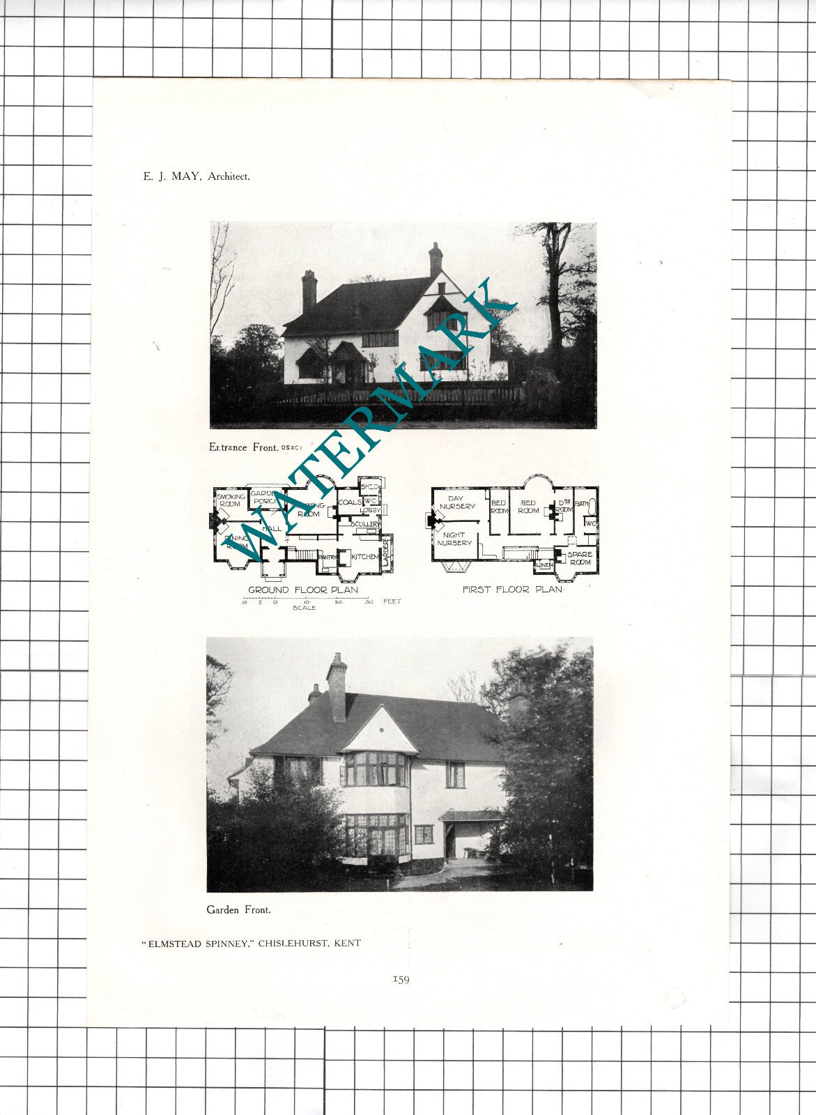 Elmstead Spinney Chislehurst Kent E J May Architect - 1911 Cutting / Print