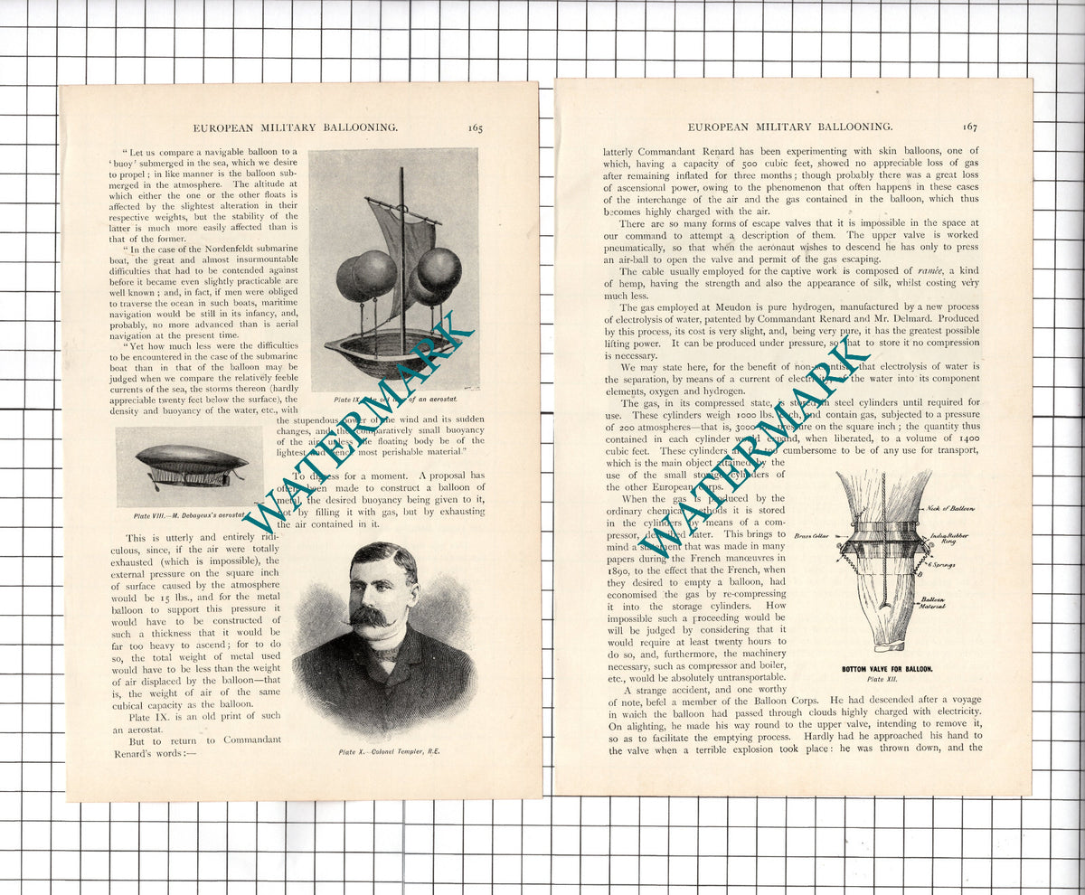 European Military Ballooning Alaricus Delmard Raymond Blathwayt - c.1899 Article