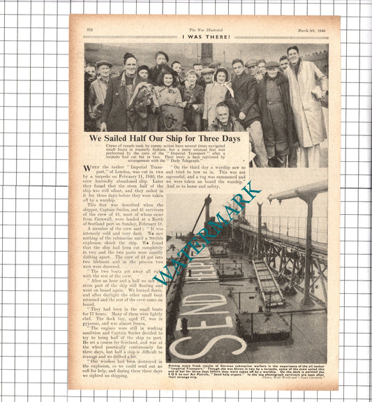 Polish Submarine ORZEL Lt John Grudzihski WILK  WW2 - 1940 Article / Print