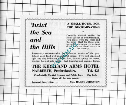 Bay View Stepaside Wales Morris / Kirkland Arms Narberth - 1962 Small Advert