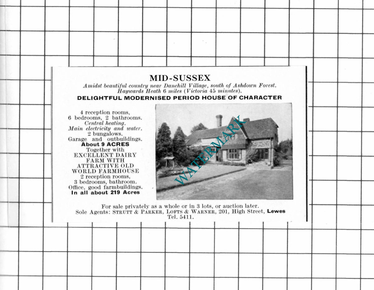 Danehill Sussex Small House Sale Advert - 1967 Clipping